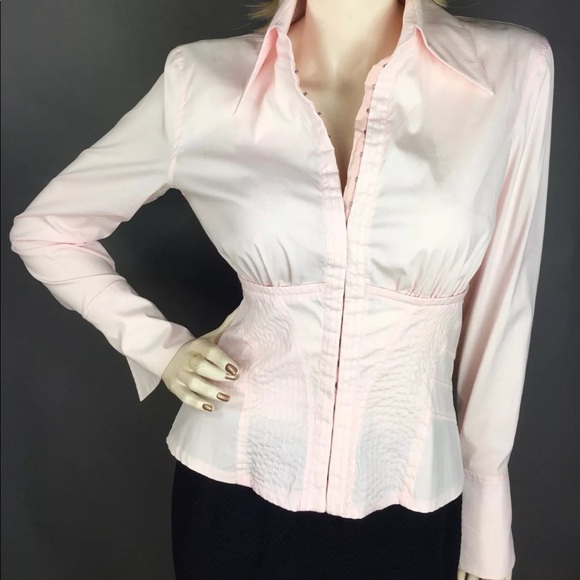 Karen Millen Pink Cotton Blouse Top - Picture 1 of 6